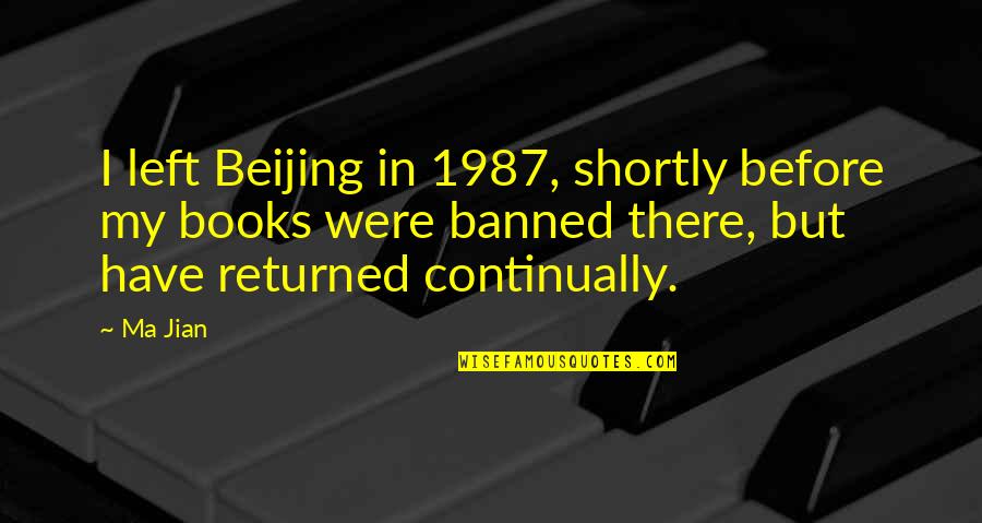 Reiki Wisdom Quotes By Ma Jian: I left Beijing in 1987, shortly before my
