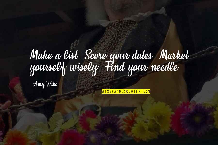 Reimmersed Quotes By Amy Webb: Make a list. Score your dates. Market yourself
