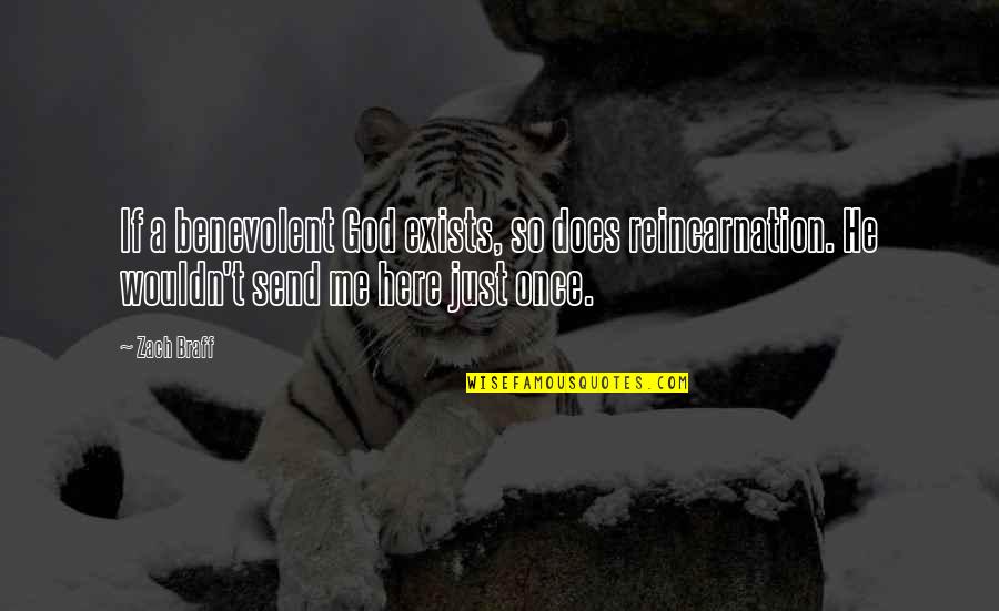 Reincarnation Quotes By Zach Braff: If a benevolent God exists, so does reincarnation.