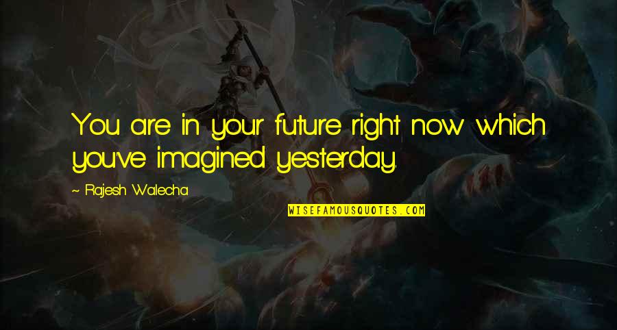 Reincarnationist Papers Quotes By Rajesh Walecha: You are in your future right now which
