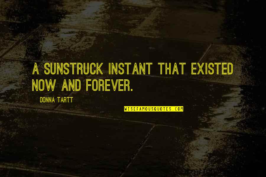 Reincarnationist Quotes By Donna Tartt: A sunstruck instant that existed now and forever.