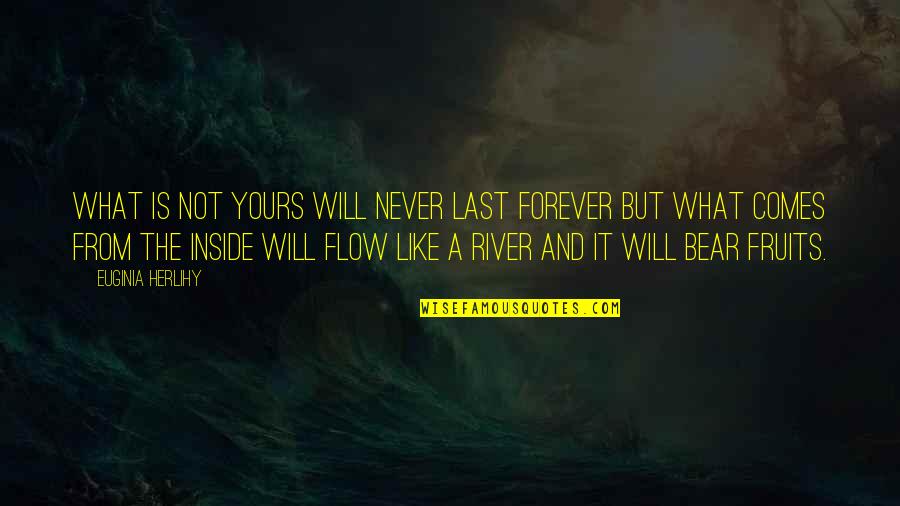 Reined In Quotes By Euginia Herlihy: What is not yours will never last forever Reined In Quotes By Euginia Herlihy: What is not yours will never last forever