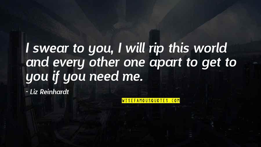 Reinhardt Quotes By Liz Reinhardt: I swear to you, I will rip this