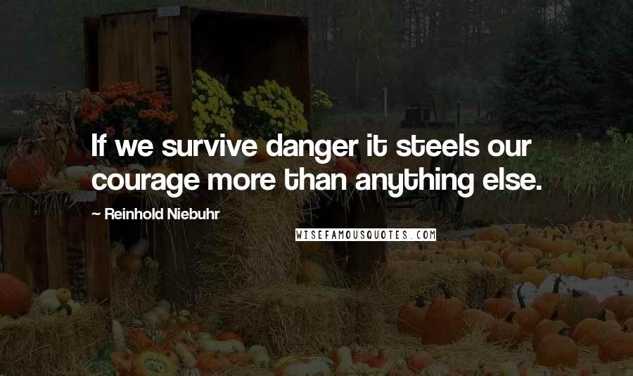 Reinhold Niebuhr quotes: If we survive danger it steels our courage more than anything else.