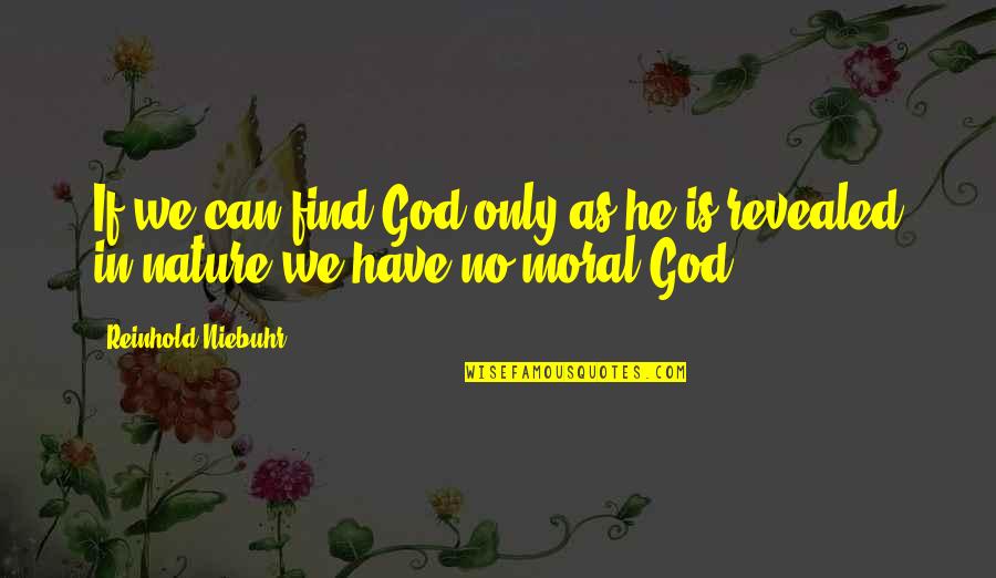 Reinhold Quotes By Reinhold Niebuhr: If we can find God only as he