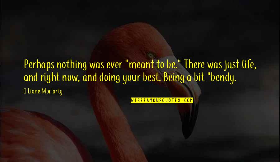 Reininger Wine Quotes By Liane Moriarty: Perhaps nothing was ever "meant to be." There