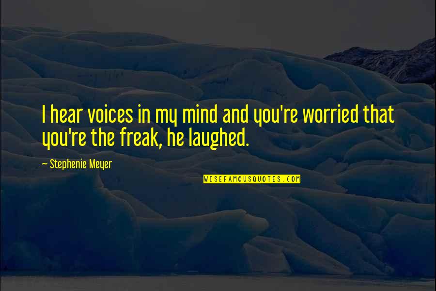Reinisch Law Quotes By Stephenie Meyer: I hear voices in my mind and you're