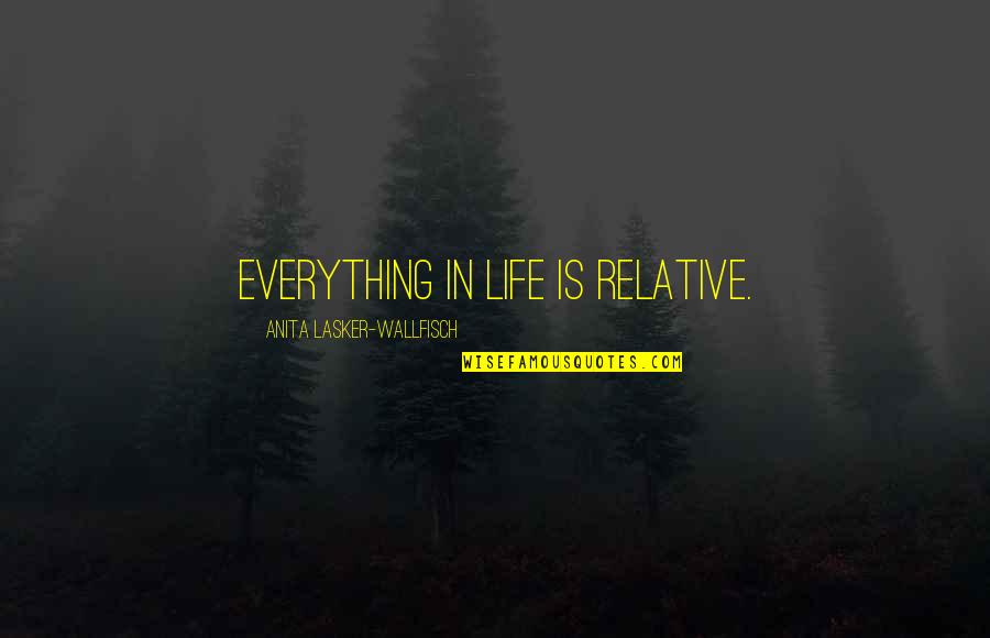 Reinprecht James Quotes By Anita Lasker-Wallfisch: Everything in life is relative.
