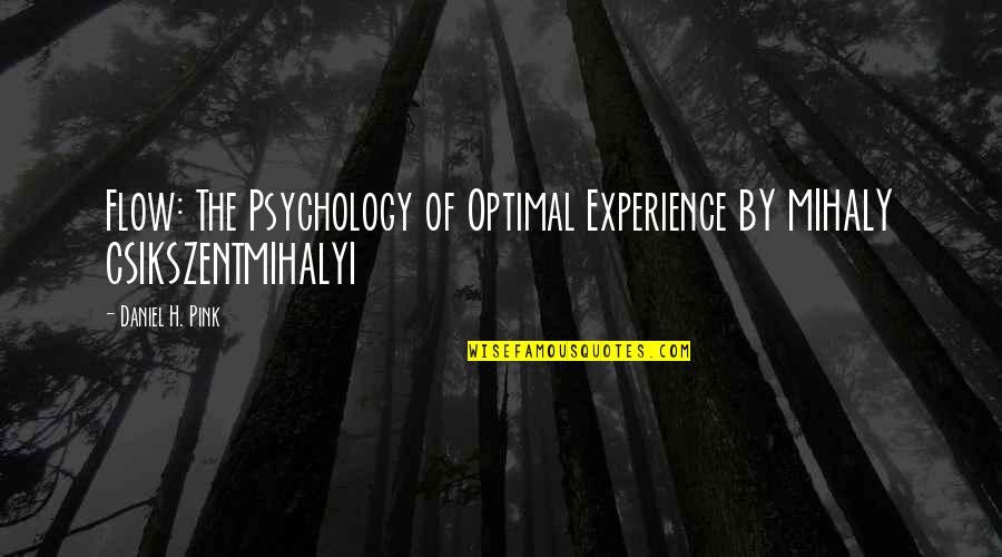 Reinventarse Definicion Quotes By Daniel H. Pink: Flow: The Psychology of Optimal Experience BY MIHALY