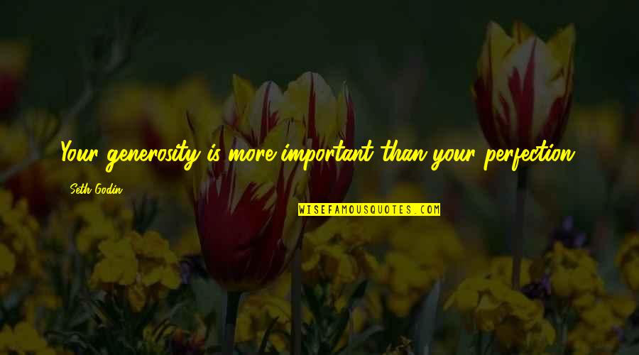 Reise Reise Quotes By Seth Godin: Your generosity is more important than your perfection.