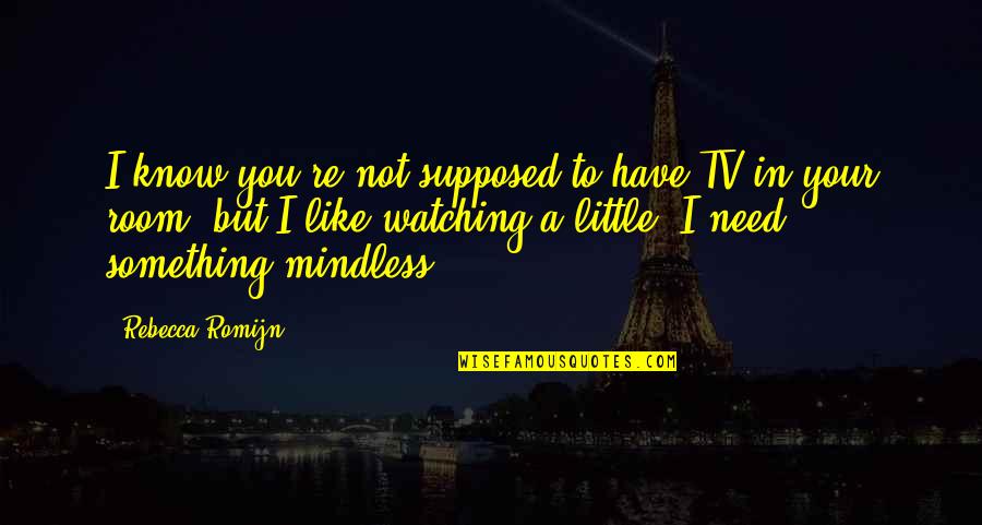 Reivindicaciones Territoriales Quotes By Rebecca Romijn: I know you're not supposed to have TV