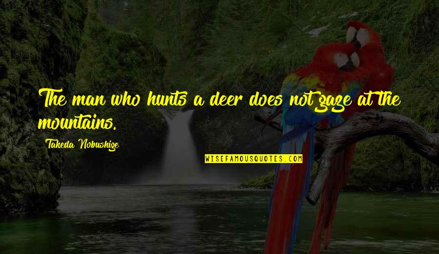 Reixach Spain Quotes By Takeda Nobushige: The man who hunts a deer does not Reixach Spain Quotes By Takeda Nobushige: The man who hunts a deer does not