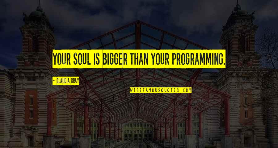 Rejection And Disappointment Quotes By Claudia Gray: Your soul is bigger than your programming.