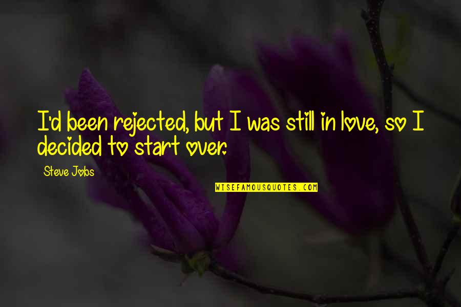 Rejection Inspirational Quotes By Steve Jobs: I'd been rejected, but I was still in