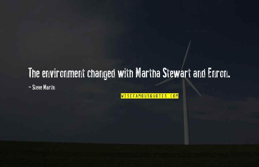 Rekindle Friendship Quotes By Steve Martin: The environment changed with Martha Stewart and Enron.