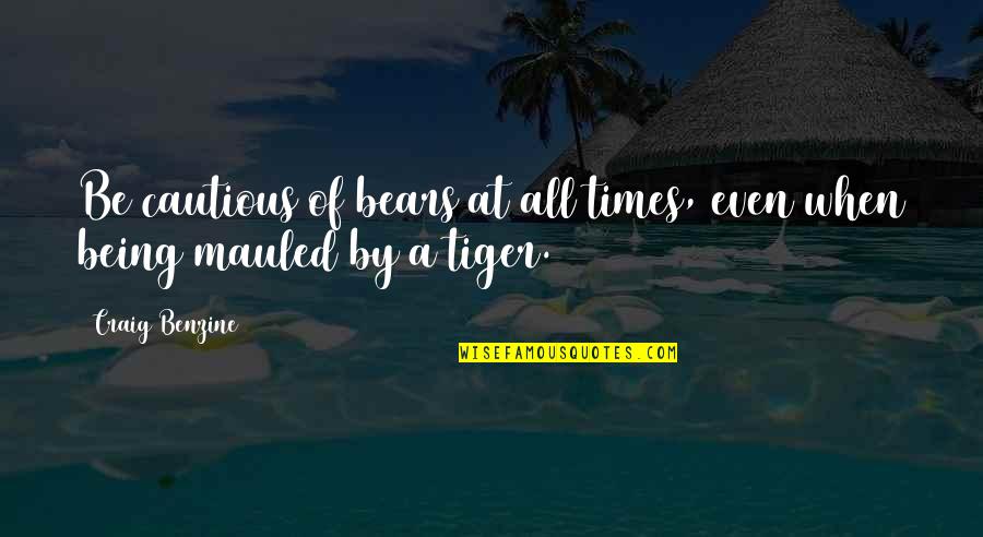 Reknitted Quotes By Craig Benzine: Be cautious of bears at all times, even