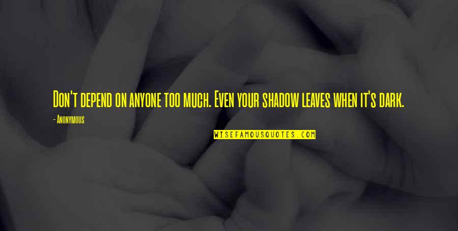 Relatable Spanish Quotes By Anonymous: Don't depend on anyone too much. Even your