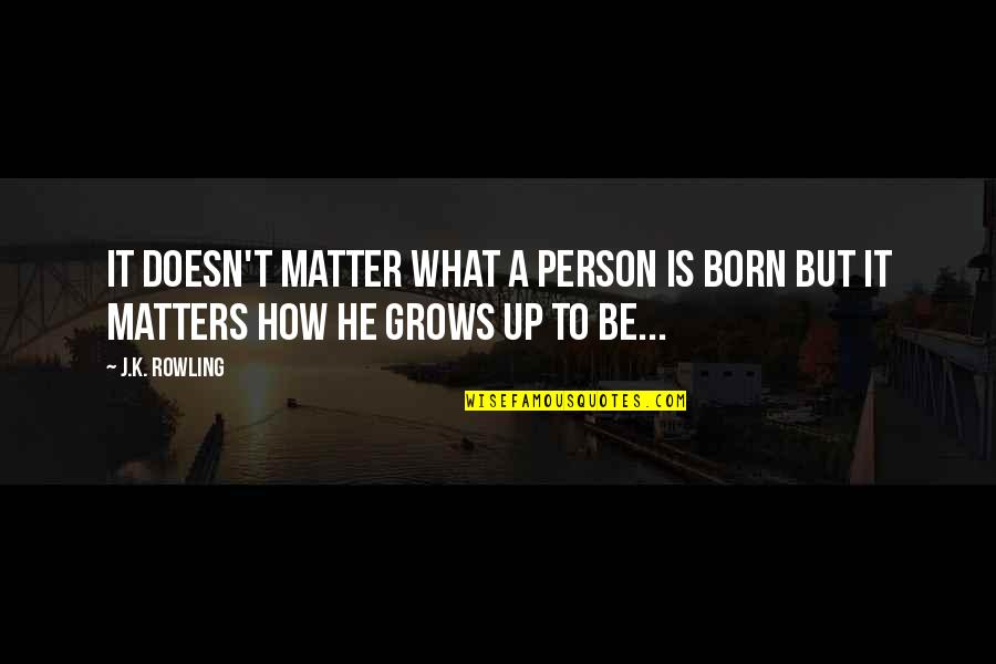 Relating To Books Quotes By J.K. Rowling: It doesn't matter what a person is born