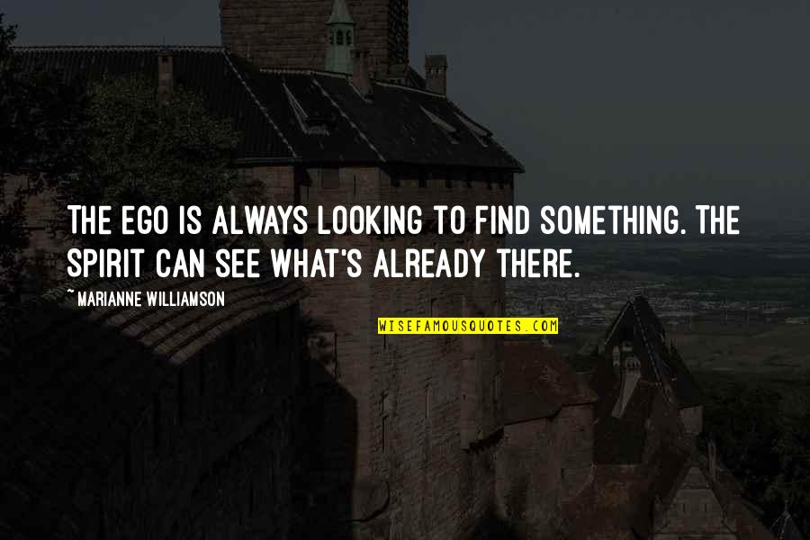 Relating To People Quotes By Marianne Williamson: The ego is always looking to find something.