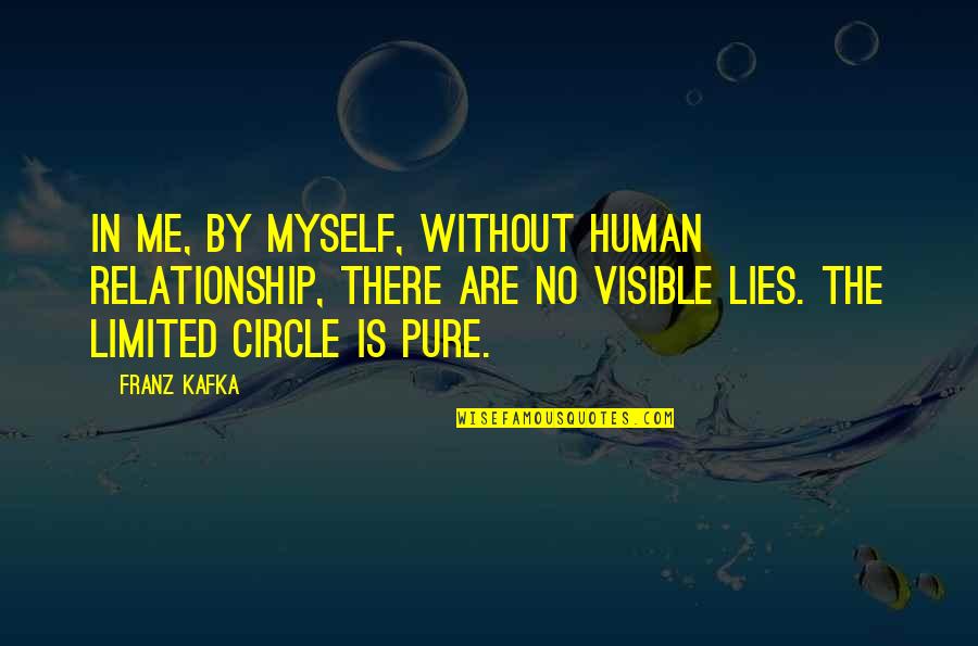 Relationship And Lies Quotes By Franz Kafka: In me, by myself, without human relationship, there