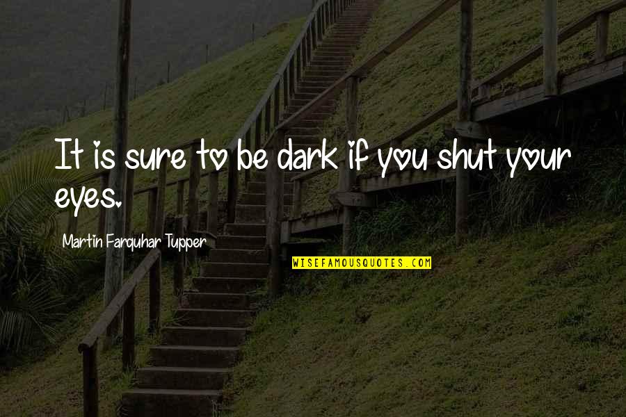 Relationship Between A Brother And Sister Quotes By Martin Farquhar Tupper: It is sure to be dark if you Relationship Between A Brother And Sister Quotes By Martin Farquhar Tupper: It is sure to be dark if you