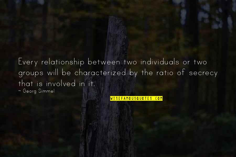 Relationship Between Two Quotes By Georg Simmel: Every relationship between two individuals or two groups
