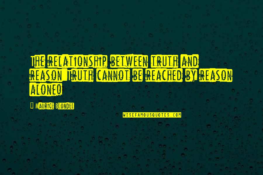 Relationship Quotes By Maurice Blondel: The relationship between truth and reason:Truth cannot be