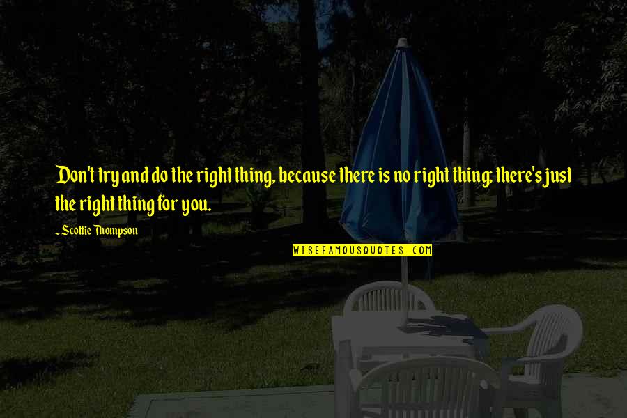 Relationship Sunset Love Quotes By Scottie Thompson: Don't try and do the right thing, because