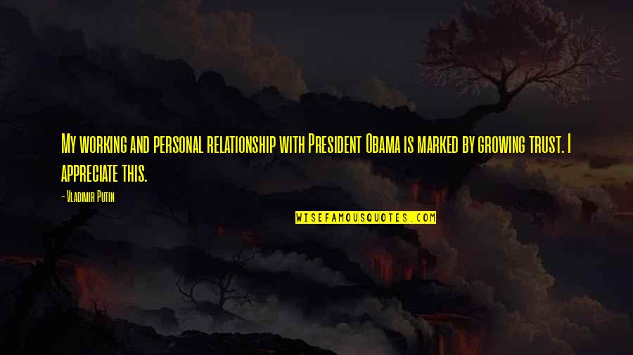 Relationship With Trust Quotes By Vladimir Putin: My working and personal relationship with President Obama
