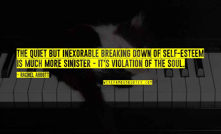 Relationships And Abuse Quotes By Rachel Abbott: The quiet but inexorable breaking down of self-esteem