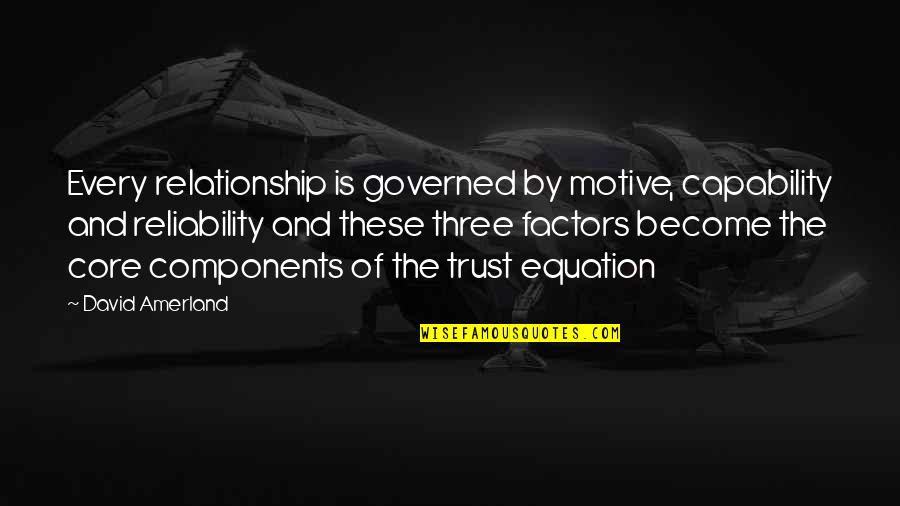 Relationships And Trust Quotes By David Amerland: Every relationship is governed by motive, capability and