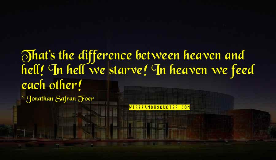 Relationships Being Worth It Quotes By Jonathan Safran Foer: That's the difference between heaven and hell! In