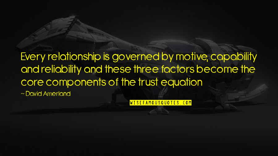 Relationships Trust Quotes By David Amerland: Every relationship is governed by motive, capability and Relationships Trust Quotes By David Amerland: Every relationship is governed by motive, capability and