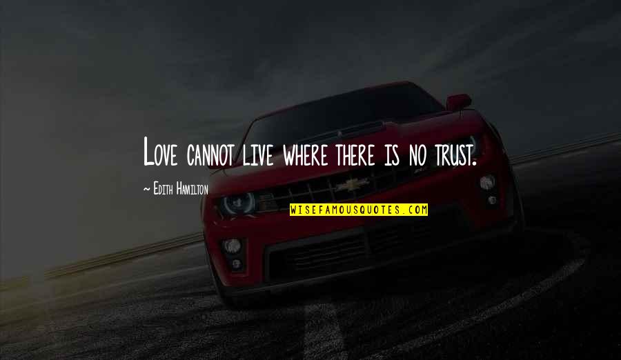 Relationships Trust Quotes By Edith Hamilton: Love cannot live where there is no trust. Relationships Trust Quotes By Edith Hamilton: Love cannot live where there is no trust.