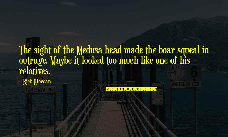 Relatives Quotes By Rick Riordan: The sight of the Medusa head made the