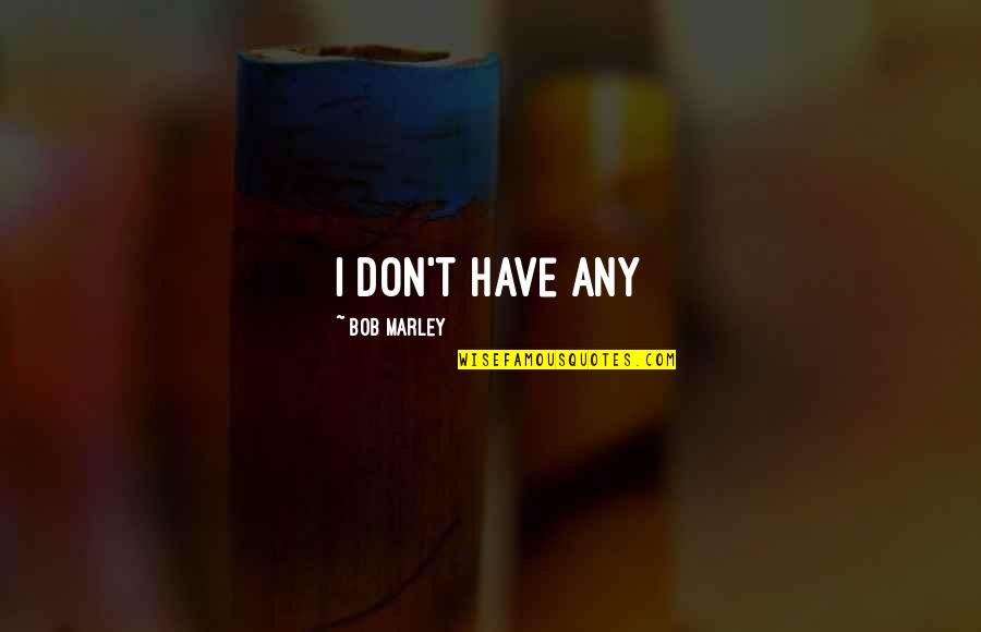 Relativit Quotes By Bob Marley: i don't have any