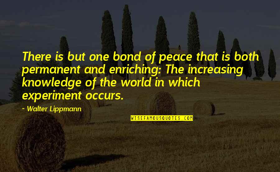 Relax Rejuvenate Quotes By Walter Lippmann: There is but one bond of peace that