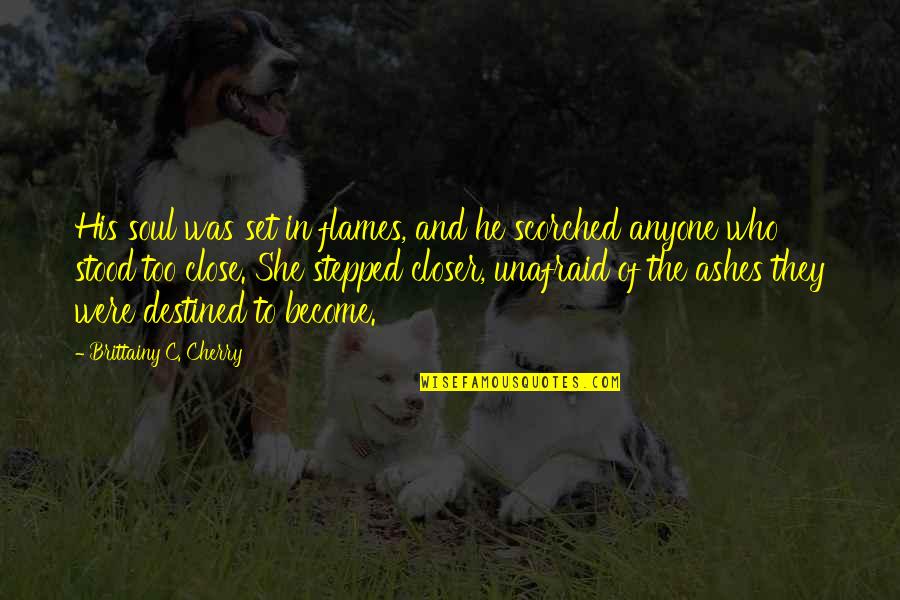 Relax Spa Day Quotes By Brittainy C. Cherry: His soul was set in flames, and he Relax Spa Day Quotes By Brittainy C. Cherry: His soul was set in flames, and he