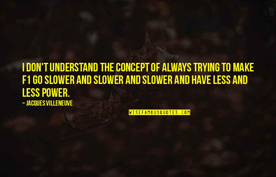 Relaxations Mindful Meditations Quotes By Jacques Villeneuve: I don't understand the concept of always trying