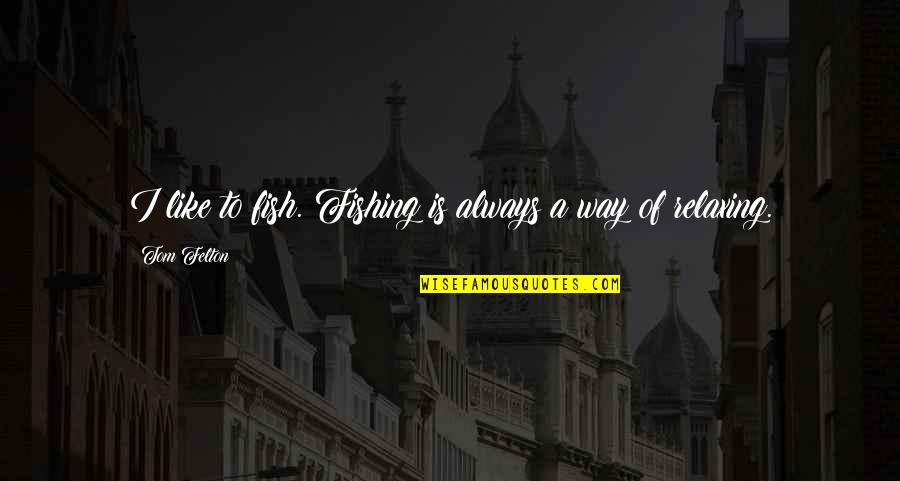 Relaxing Fishing Quotes By Tom Felton: I like to fish. Fishing is always a