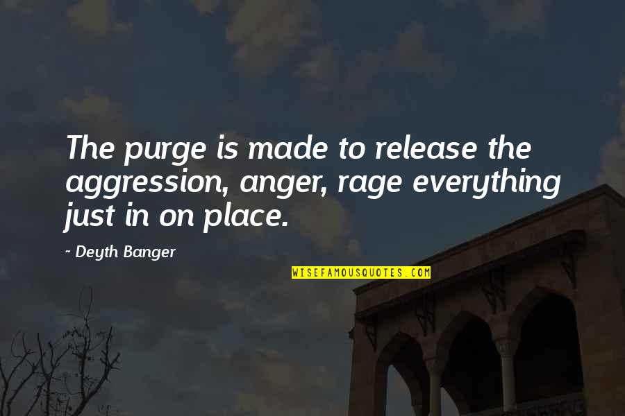 Release Anger Quotes By Deyth Banger: The purge is made to release the aggression,