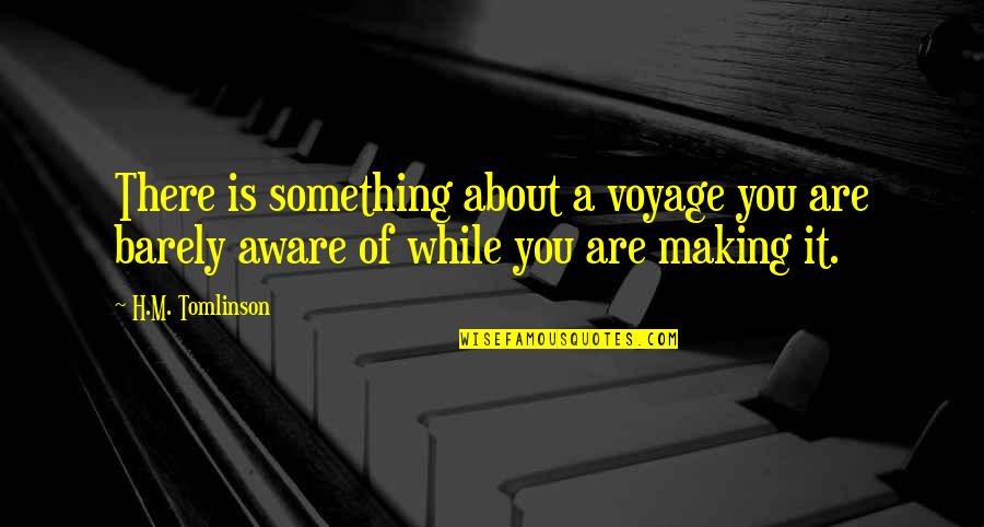 Relentless Woman Quotes By H.M. Tomlinson: There is something about a voyage you are