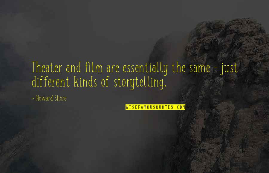 Relents Def Quotes By Howard Shore: Theater and film are essentially the same -