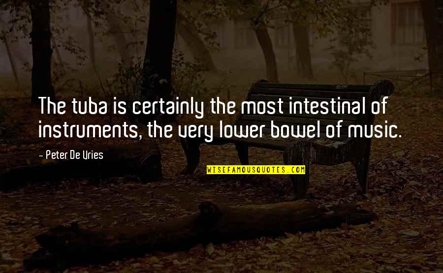 Relestal Quotes By Peter De Vries: The tuba is certainly the most intestinal of