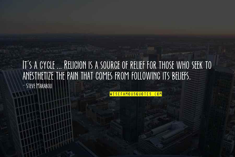 Relief Pain Quotes By Steve Maraboli: It's a cycle ... Religion is a source
