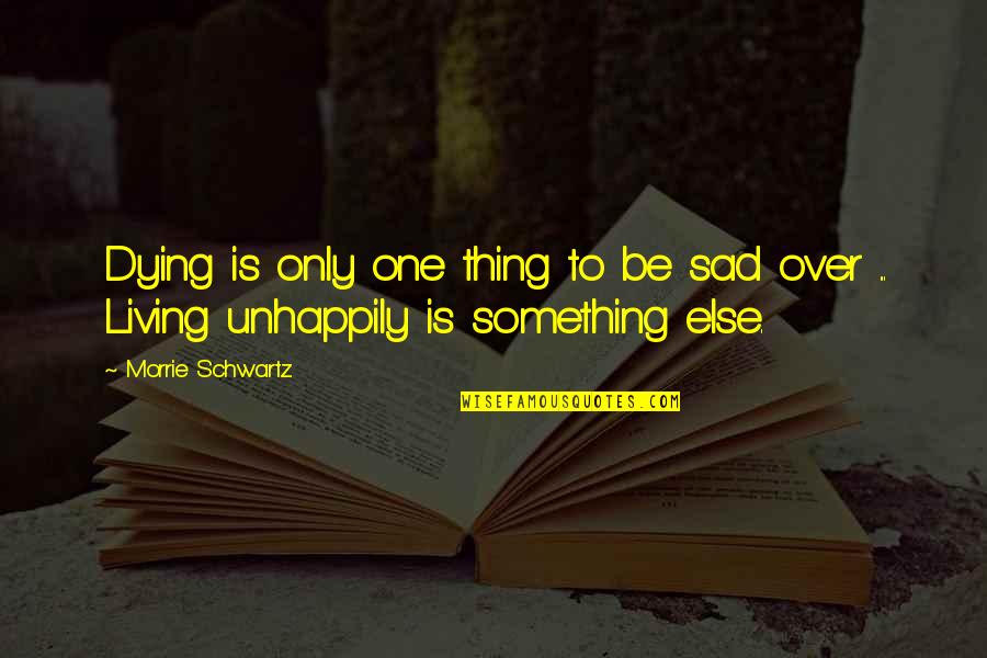 Relief Pitching Quotes By Morrie Schwartz.: Dying is only one thing to be sad