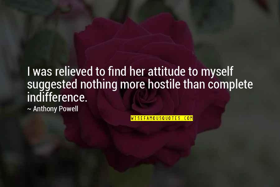 Relieved Quotes By Anthony Powell: I was relieved to find her attitude to