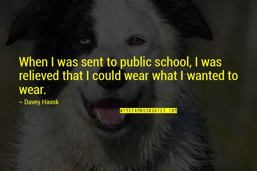 Relieved Quotes By Davey Havok: When I was sent to public school, I