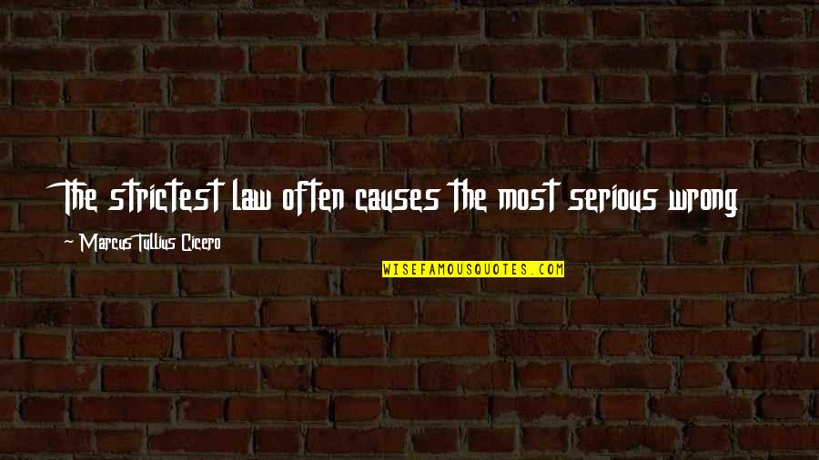 Relievers Quotes By Marcus Tullius Cicero: The strictest law often causes the most serious
