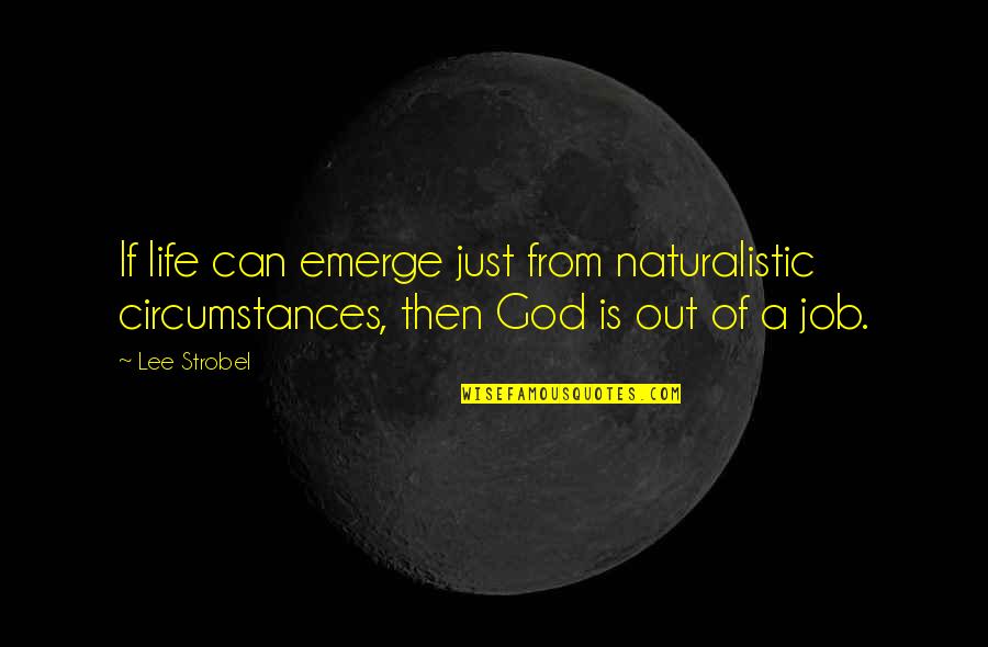 Religion From God Quotes By Lee Strobel: If life can emerge just from naturalistic circumstances,